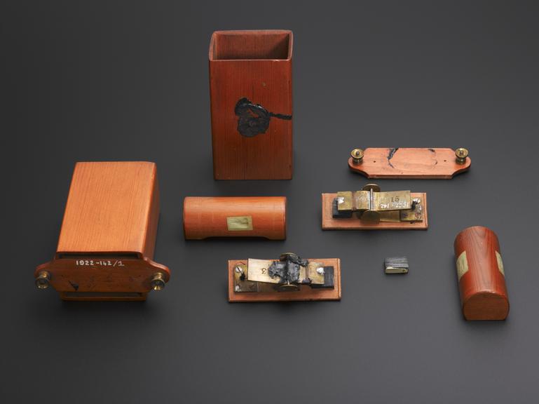 Three experimental microphones each in sound boxes and each