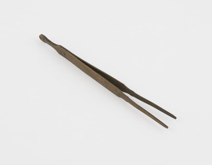 Small brass forceps, Indian or Tibetan, 1801-1930