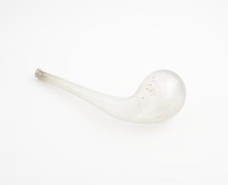 Small clear glass swan necked retort
