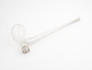 Clear glass swan necked retort