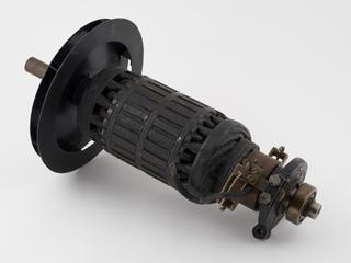 Rotor, commutator and brush holder from electric motor