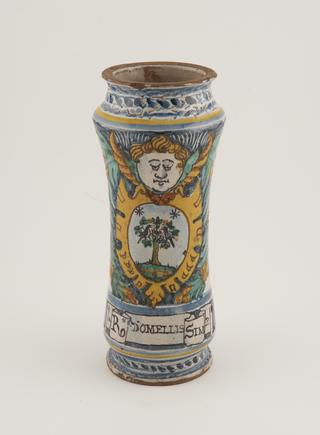 Albarello drug jar used for Simple Honey of Roses, Italy, 1701-1800