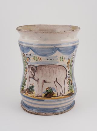 Albarello drug jar, Italy, 1720-1790