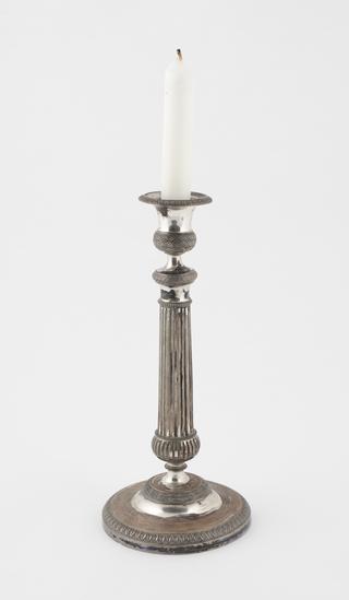 One of pair,silver candlesticks