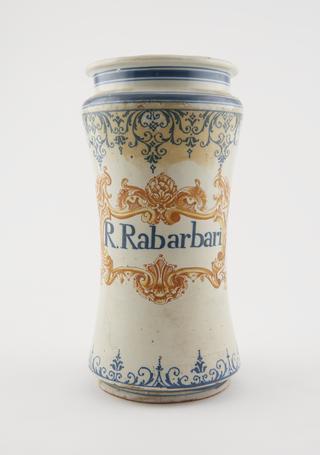 Albarello, earthenware, tin-glazed