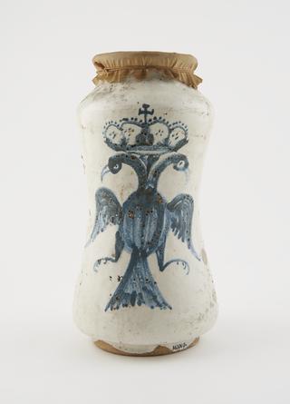 Albarello, Spanish, 1701-1800, blue majolica