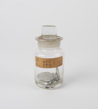 Bottle of eutectic alloy of bismuth and tin