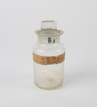 Bottle containing alloy of 30% potassium nitrate (nitre) and 70% lead nitrate