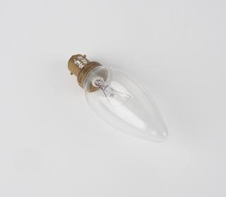 Clear electric lamp with a brass bayonette attachment