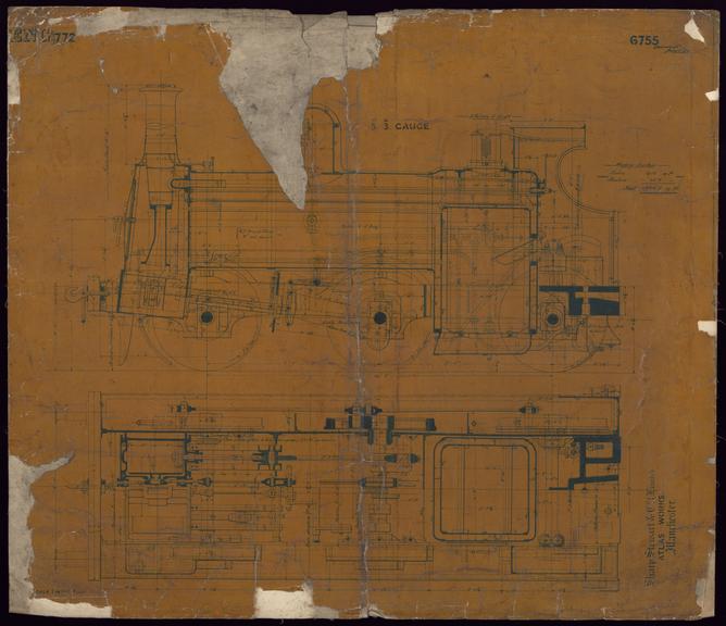 Drawing of 5'3" Gauge Locomotive