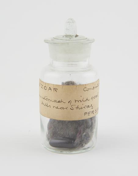 Bezoar stone, cylindrical, used as a remedy for many diseases