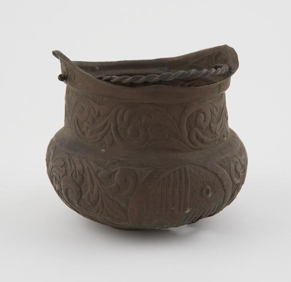 Embossed copper cooking pot, NW Indian or Persian, 19th cemtury