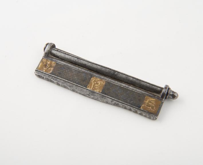 Fire-steel (length 3 1/2 ins) from bottom of a tinder-pouch;