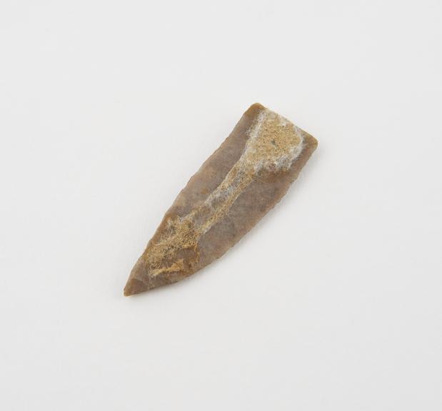 Flint knife blade, Aurignacian V, La Gravette' type, broken