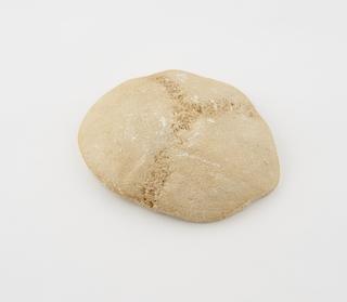 Plaster cast of rondelle trepanned from human cranium