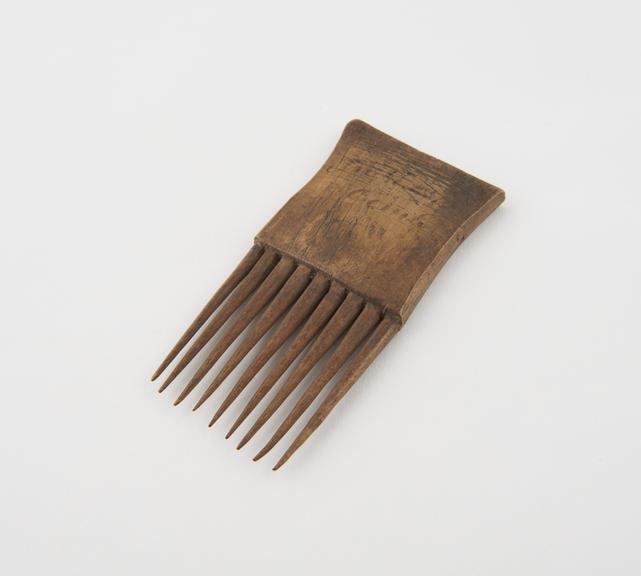 Wooden comb or warp beater, reputedly from Burrand Inlet