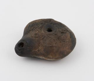 Romano-Egyptian pottery oil lamp
