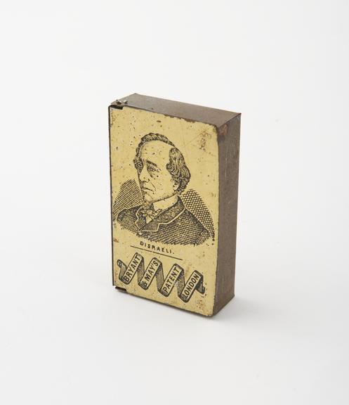 Box, depicting Benjamin Disraeli, for holding Sulphur-matches