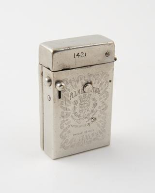 Metal Pocket flint lighter combined with a pencil holder