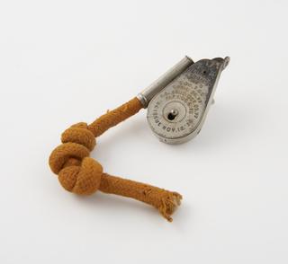 Lighter, silvered brass with ring on side