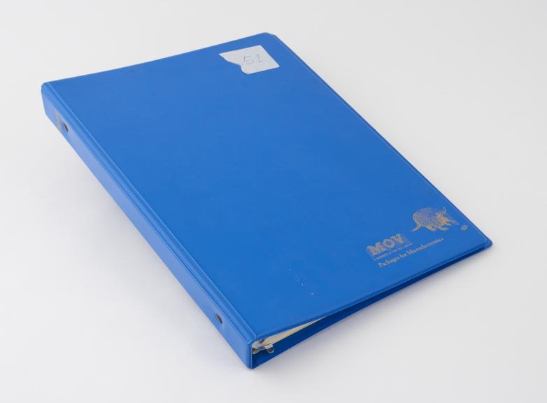 Ring binder containing loose leaves detailing semi-conductor