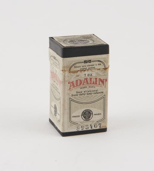 Carton of Adalin' supplied by Bayer Products Ltd., German'