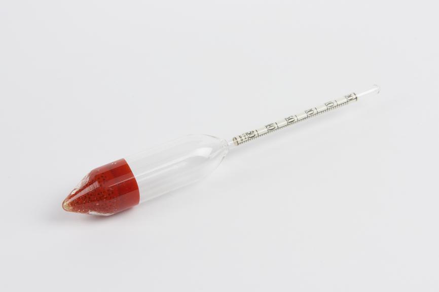 Glass specific gravity hydrometer marked Gallenkamp. 165mm long