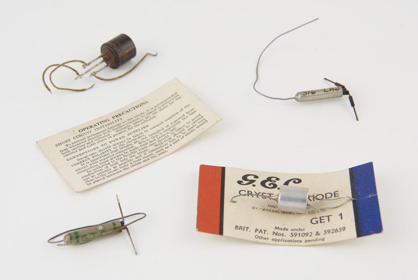 Four germanium point-contact transistors: home made by donor