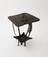 Stand or hang four-lipped iron dish, with square canopy