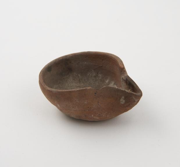 Terra Cotta Lipped Dish, marked Kashmir