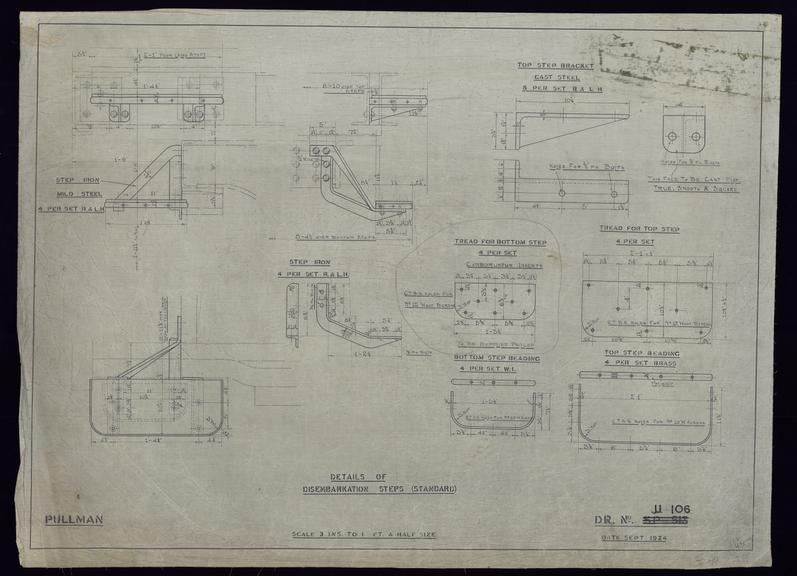 Drawing of Pullman Details of Disembarkation Steps (Standard)