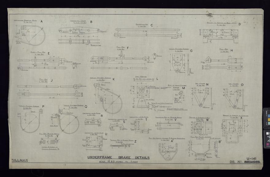 Drawing of Pullman Underframe Brake Details