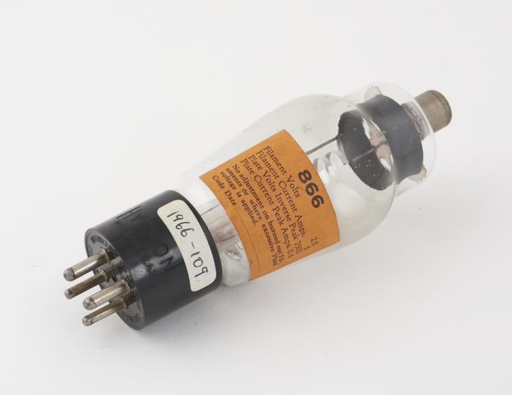 Hytron mercury vapour half wave rectifier, type 866