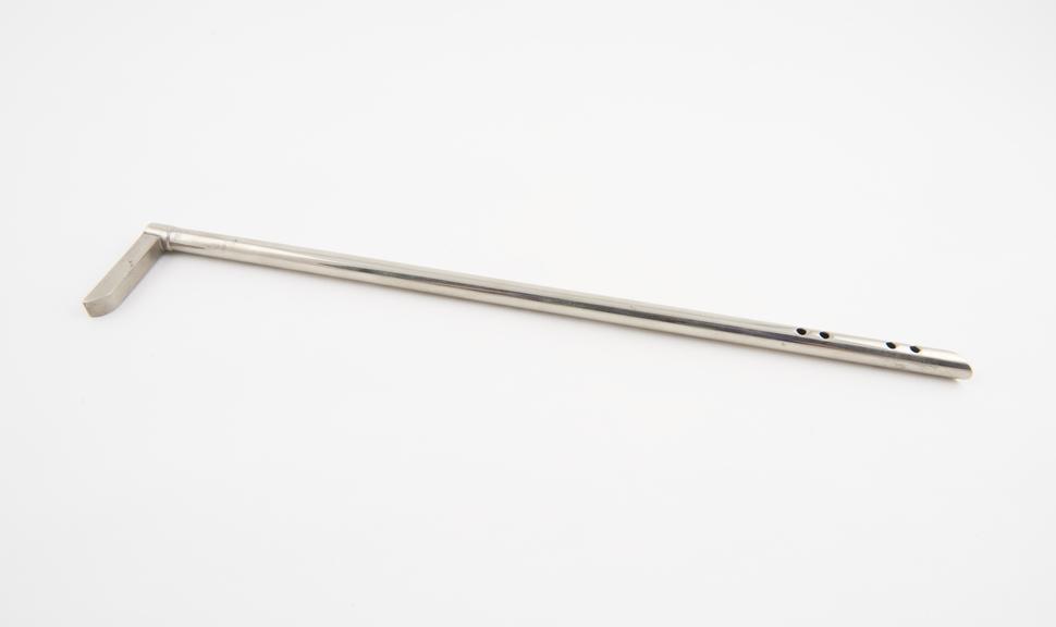 Hill's bronchoscopy tube, nickel-plated brass, by Down Bros