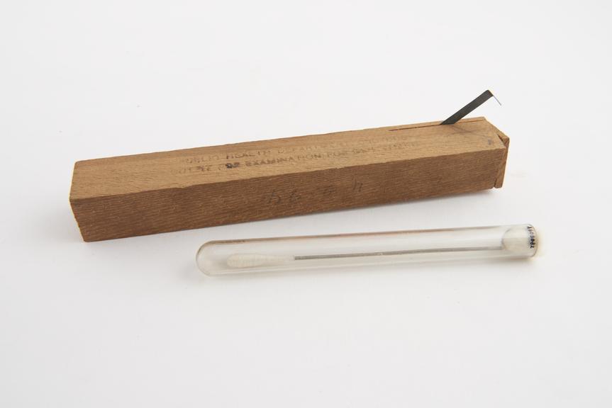 Swab with case for examination for diphtheria