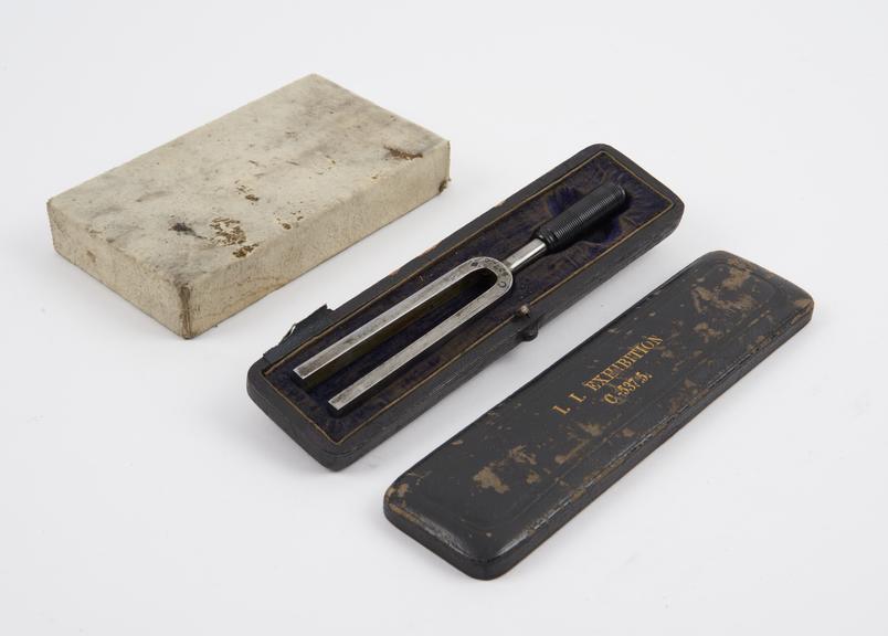 Tuning fork C=537.5 vibrations per second, in leather case