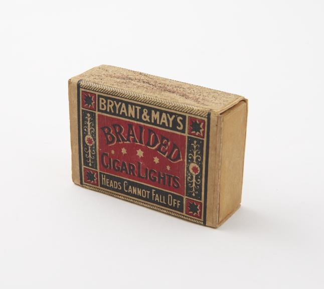 One of several boxes of Bryant & May's "Braided Cigar Lights"