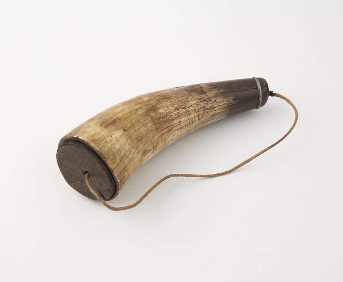 Tinder-horn (length 6 3/4 ins), of bullock's horn