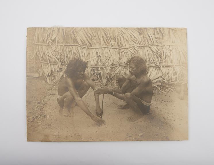 Photograph of two Natives of India (Yanadis of Nellore) making