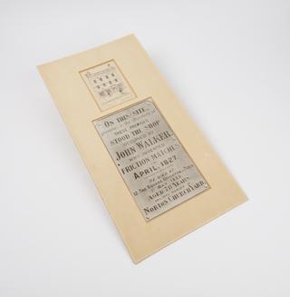Photograph of an inscribed Brass Plate