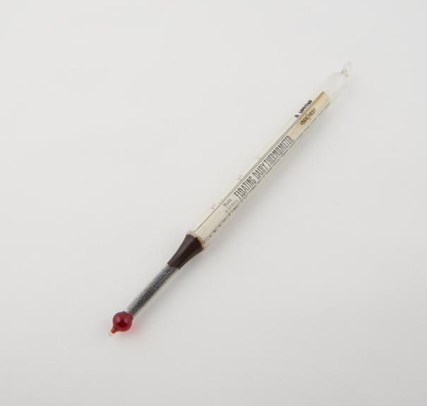 Dairy thermometer, alcohol in glass, German