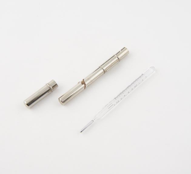 Clinical thermometers, short, long bulb, lens stem, for S