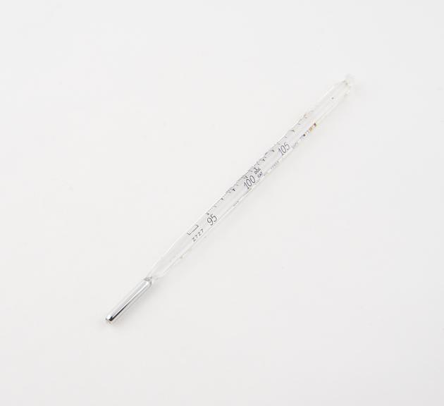 Veterinary thermometer for use in Sweden, long bulb, lens stem