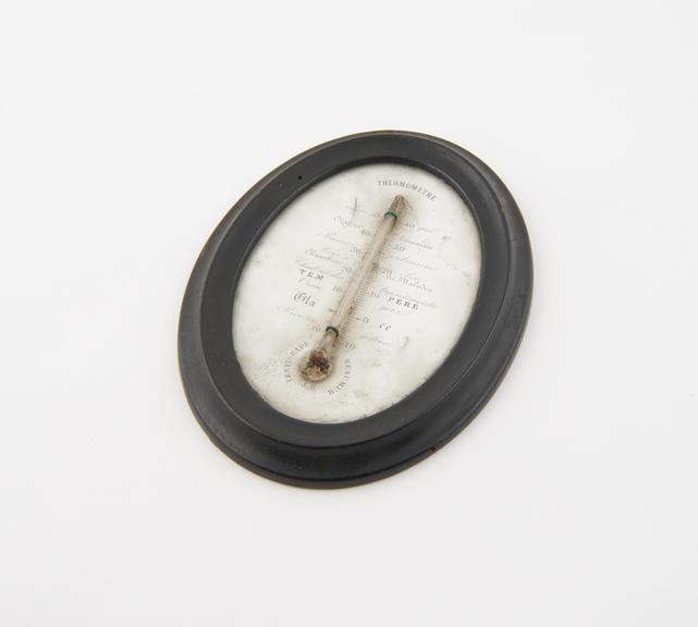 Framed atmospheric thermometer (centigrade and Reaumur), French