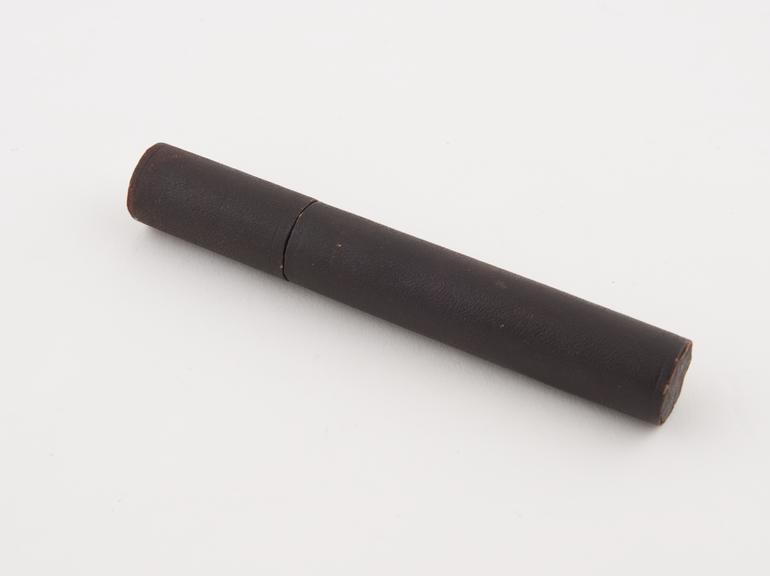 Urinometer in leatherette covered cylindrical case, English(?)