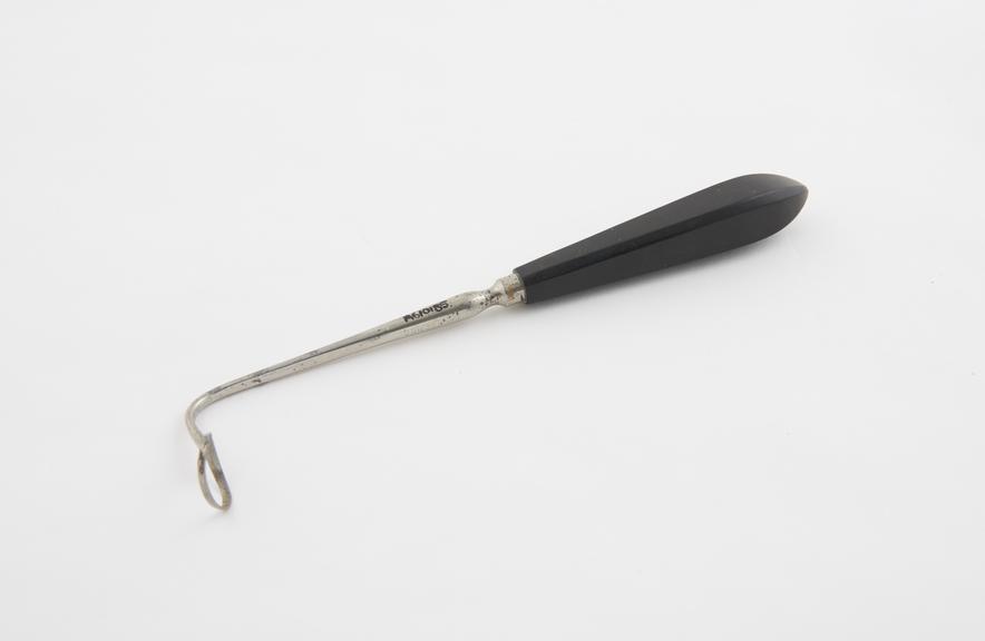 Curette, post-nasal, steel shaft ebony handle, European