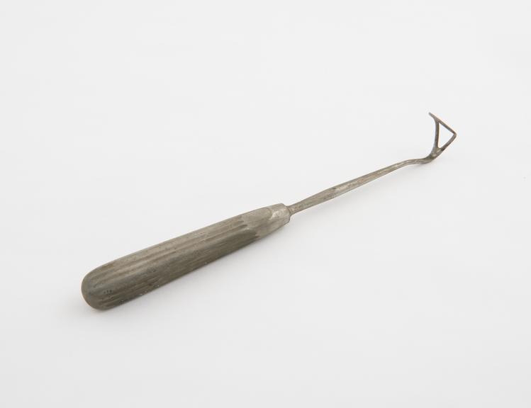 Post-nasal curette, steel, plated, probably British, 1880-1920