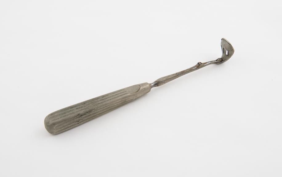 Post-nasal curette, Gottstein, steel, plated, late 19th century