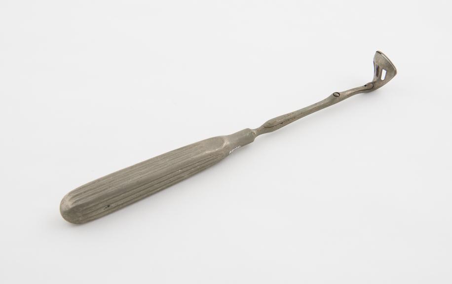 Post-nasal curette, Gottstein, steel, plated, late 19th century