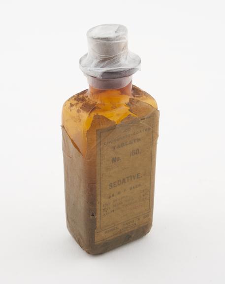 Bottle of sedative pills by Parke,Davis and C., English